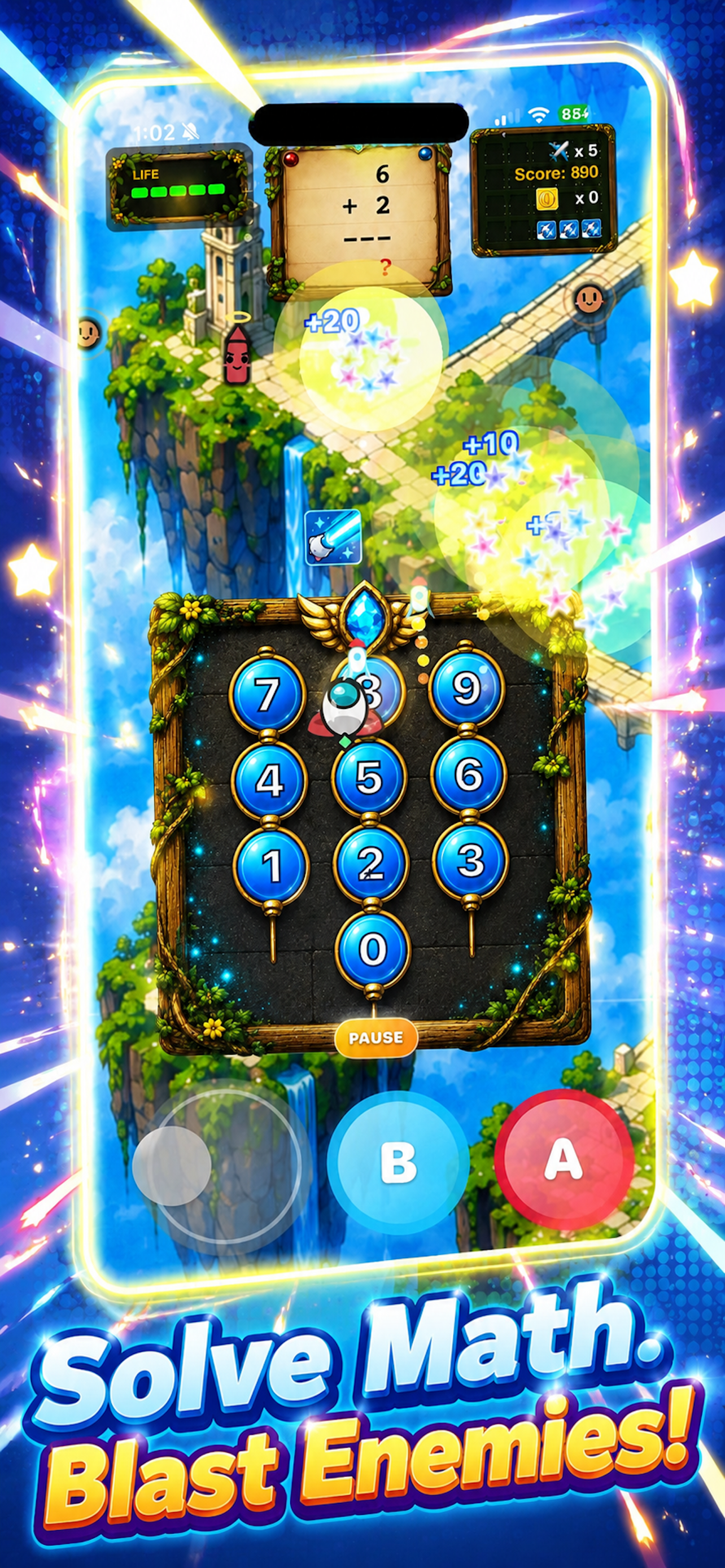 Gameplay in the Jungle River stage