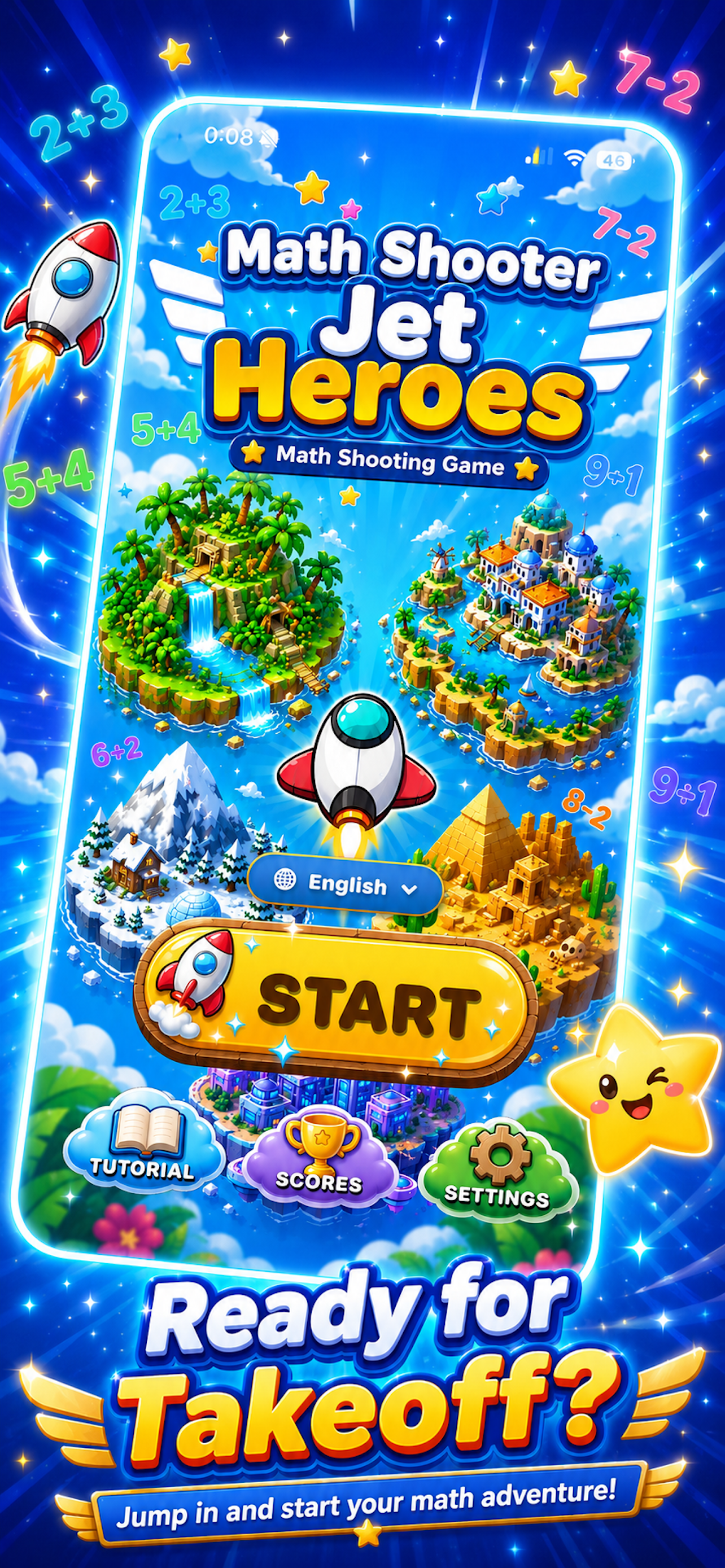 Math Jet Heroes title screen